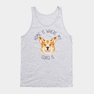 Home is Where My Corgi Is Dog Breed Lover Watercolor Tank Top